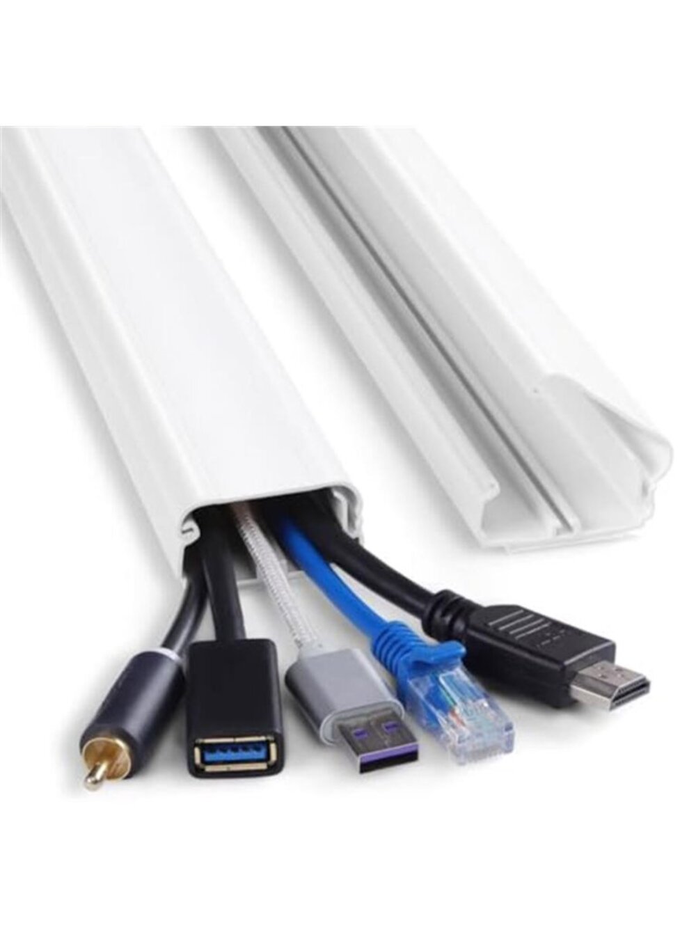Cable Raceway Cord Hider Wall Wire Cover TV Cable Management Concealer Kit